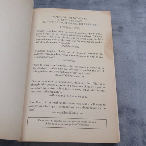 The Wedding By Nicholas Sparks Papercover Book - Picture 3 of 7
